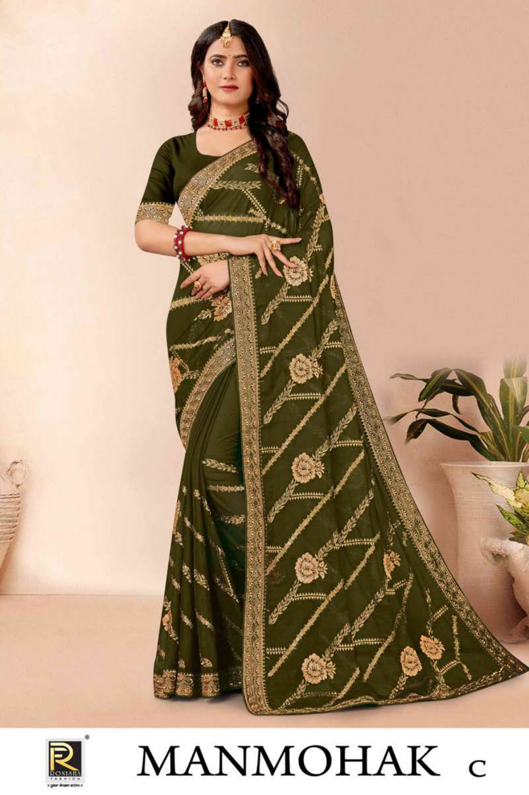 Manmohak By Ronisha Wedding Wear Embroidered Designer Sarees Wholesale Market
